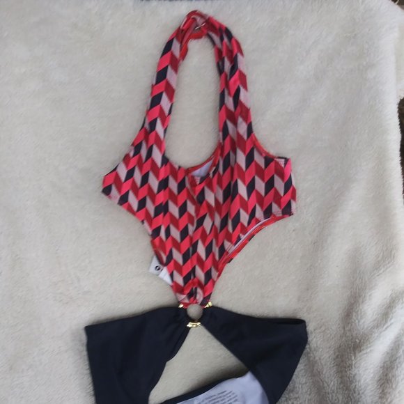 NWT- Perth Zig Zag Extreme Cut Out Swimsuit - Picture 7 of 8